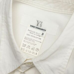 TG8503☆ワイズ Y's ヨウジヤマモト 総コットン 半袖 シャツ ブラウス 無地 ポケット付 オフホワイト サイズ3の画像6