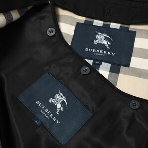 MG1683☆バーバリー BURBERRY コットン トレンチコート ウールライナー ベルト付 裏地チェック柄 ブラック サイズ40の画像8