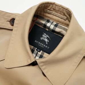 MG2114☆バーバリー BURBERRY コットン ショートコート ベルテッドコート ダブルブレスト 裏地ノバチェック柄 ベルト付 ベージュ 38の画像5