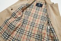 MG2114☆バーバリー BURBERRY コットン ショートコート ベルテッドコート ダブルブレスト 裏地ノバチェック柄 ベルト付 ベージュ 38_画像6