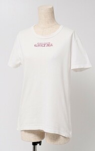 TG7925＝ジャンポールゴルチエ/JEAN PAUL GAULTIER*コットン100％*プルオーバー*半袖*刺しゅう*Tシャツ*サイズ48*ホワイト系