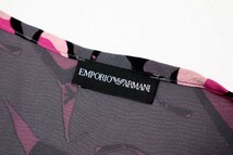 GP6303#エンポリオアルマーニ EMPORIO ARMANI*シルク*ラップワンピース*長袖*サングラス柄*グレー×ピンク系*44_画像6