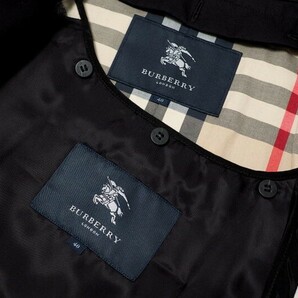 MG1684#バーバリー BURBERRY*トレンチコート*ライナー付*ミドル丈*ダブルブレスト*裏地:チェック*スプリングコート*ブラック系*40の画像8