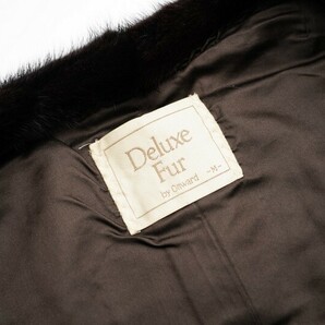 GP4815〇Deluxe Fur by Onward*ダークミンク*MINK*ファーポンポン付き*リアルファー*ファーコート*ショートコート*M*ダークブラウン系の画像3