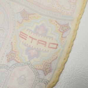 GO7669*イタリア製《ETRO エトロ》シルクシフォン ペイズリーストール スカーフ ショール ペールカラーの画像3