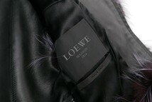 GK5525 スペイン製*LOEWE/ロエベ*フォックスファー×ラムレザー*本毛皮*ダブルジップアップ*ファージャケット*パープル×ブラック系*36_画像8