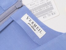 MF9272〇未使用*定価2.7万円*ヴェルメイユ パー イエナ VERMEIL par iena*ハートシェイプネック ベルライン ワンピース*F*ブルー_画像3