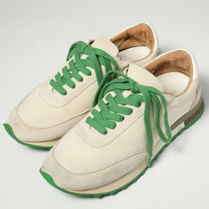 GP2595*定価 12.9万円*THE ROW ザロウ《Owen Runner メッシュ＆スエード》Size 37*ローカットスニーカー*シューズ*靴*アイボリー/グリーン