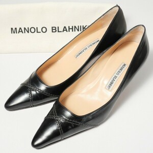 GP6006*イタリア製*MANOLO BLAHNIK マノロブラニク*レザーパンプス*シューズ*36.5(23cm相当)*黒*ブラック