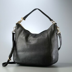 MG1555*マイケルコース MICHAEL MICHAEL KORS*2way ショルダー付き レザーハンドバッグ*クロスボディバッグ*鞄*ブラック