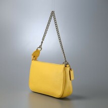 MG2011*COACH コーチ*ノリータ リストレット*53077*レザーミニバッグ*アクセサリーポーチ*チェーンバッグ*鞄*イエロー_画像3