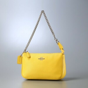 MG2011*COACH コーチ*ノリータ リストレット*53077*レザーミニバッグ*アクセサリーポーチ*チェーンバッグ*鞄*イエロー