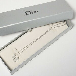 MG2160*Christian Dior クリスチャンディオール ロゴ ラインストーン ネックレス ペンダント 小物 アクセサリー シルバーの画像3