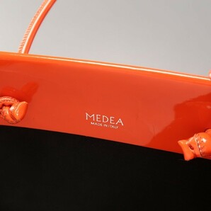 MG2203*イタリア製*MEDEA メディア*HANNA BAG*エナメル*ショルダー付き ハンドバッグ*ミニトート*クロスボディ*2way*オレンジの画像7