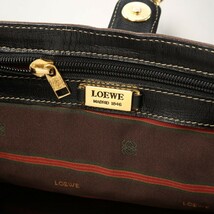 MG1503*スペイン製《LOEWE ロエベ》vintage ベラスケス レザーショルダーバッグ クロスボディバッグ 鞄 ブラウン×ブラック_画像10