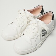 GP7693*Kate Spade ケイトスペード《フェズ スニーカー Fez Glitz Sneakers》Size 7B*レザースニーカー*ラインストーン*靴*ホワイト_画像1