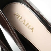 GP7572*イタリア製《PRADA プラダ》Size 36 レザーパンプス クラック加工 シューズ 靴 ブラウン_画像7