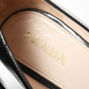 GP7578*イタリア製*PRADA プラダ*Size 37*パテントレザー*ロゴ装飾*パンプス*靴*ブラックの画像7