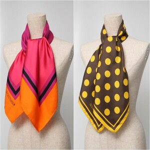 TH4265*{2 point set } Max Mara Max Mara SFILATA Sports Max SPORTMAX large size silk scarf stole dot pattern 