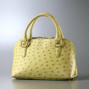 MG2305*イタリア製*JARDIN DES SACS ジャルダンデサック*オーストリッチレザー ハンドバッグ*本ダチョウ革*鞄*グリーン