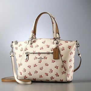 MG2465*《コーチ COACH》26792 プレーリーサッチェル ウィズ フローラル ブルームプリント 2way ショルダー付き レザーハンドバッグ