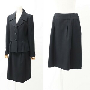 GP8179V Burberry London BURBERRY LONDON* setup suit *pe plum jacket + tuck skirt * Logo .* wool * size 40* black 