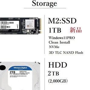 爆速6コア/12スレッド！/ Corei7-8700K/ 新品M2:SSD-1TB/ HDD-2TB/ メモリ-32GB/ DVD/ WIFI/ Win11/ Office2021/メディア15/ 税無/ 即納の画像3