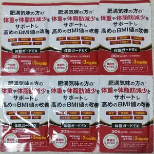 DUEN 肥満気味の方の高めのBMI値の改善 体脂ガードEX 6袋計180日分 エラグ酸 ダイエットサポート サプリメント 機能性表示食品