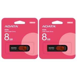 2 pcs set USB memory 8GB 5 year guarantee ADATA USB2.0 sliding type AC008-8G-RKD USB black 