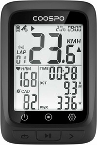 COOSPO サイクルコンピュータ GPS サイコン サイクリングコンピュータ 無線 ワイヤレス 自転車スピードメーター バッテリー内臓 