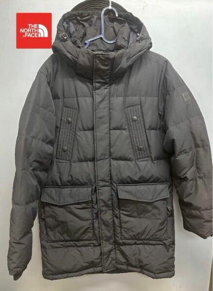 THE NORTH FACE ロングパディング　黒　肩ロゴ　グースダウンKN