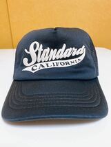 STANDARD CALIFORNIA スタンダードカリフォルニア ロゴ刺繍 メッシュ キャップ 帽子 ブラック系_画像1