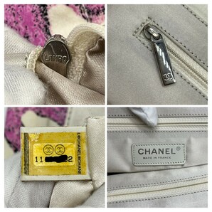 美品☆ハワイ限定 CHANEL シャネル ニュートラベルライン トートバッグ ショルダーバッグ 肩掛け 総柄 ココマーク レザー キャンバス A4の画像10