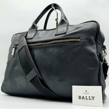 美品☆BALLY バリー ビジネスバッグ ブリーフケース 2way レザー ブラック 本革 黒 ショルダー オールレザー 大容量 A4サイズ収納可_画像1