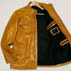  rare L size * Rico squirrel [.. manner .]licorice leather jacket rare color Rider's go-to leather high class mountain sheep leather Brown aging 3890