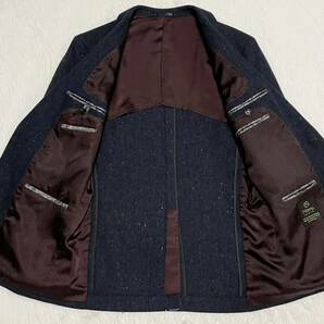 未使用級/Lサイズ◎ Navy PREMIUM スリーピース スーツ セットアップ ジャケット リバーシブルジレ プレミアム ミックスツイード 3915の画像4