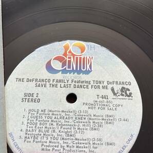 THE DeFRANCO FAMILY / SAVE THE LAST DANCE FOR ME US盤 1974年 オリジナルの画像3