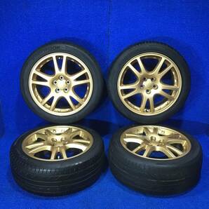 [AK-0014933] スバル インプレッサ WRX STI GDB 前期 丸目 純正 17インチ 7.5J +53 5H100 225/45R17 HANKOOK VENTUS SIM4の画像1