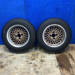 [AK-0016453] 旧車 SSR メッシュ Star Formula 15インチ 7J? 4x114.3 +14 TOYO 205/65R15 2本　532349