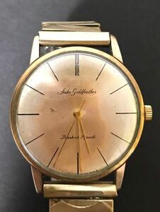 Y0383 稼働品 Seiko Goldfeather セイコー ゴールドフェザー 15008E 手巻き メンズ 腕時計 ゴールドカラー 詳細未確認 ジャンク