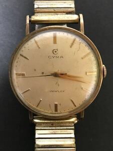 Y0384 operation goods rare CYMA CYMAFLEX antique wristwatch hand winding Vintage Gold ka ramen z details not yet verification Junk 