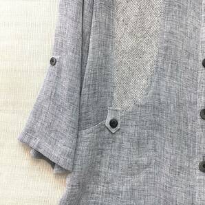 【新品】婦人 ブラウスジャケット 15号（L-LLサイズ） 送料無料 薄手 上質素材 トリアセテート グレー ゆったりサイズ 涼感素材の画像6