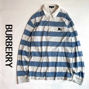 BURBERRY LONDON ポロシャツ　長袖ポロシャツ　L トップス　シャツ　ボーダー　メンズ　バーバリー　