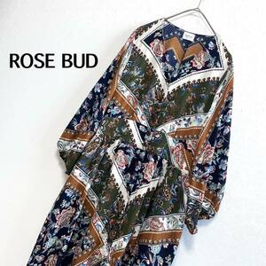 ローズバッド　ROSE BUD ワンピース　花柄　ロングワンピース　総柄 シャツワンピース