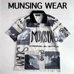 希少！　マンシングウェア　トップス　シャツ　ゴルフウェア　半袖ポロシャツ　ポロシャツ　Munsingwear 総柄 メンズ　M 