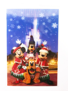 新品未使用の「ディズニーランド2012クリスマスの3Dポストカード」です。