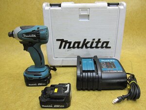 マキタ makita 充電式インパクトドライバ TD134DX 14.4V 1.5A　バッテリｘ2 （BL1415N） 充電器 (DC18SD) 付 インパクトドライバ 動作品