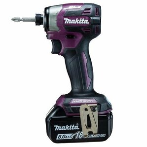 未使用 makita マキタ 充電式インパクトドライバ TD173DGXAP オーセンティックパープル 18V 6.0Ah バッテリ2本・充電器・ケース付の画像2