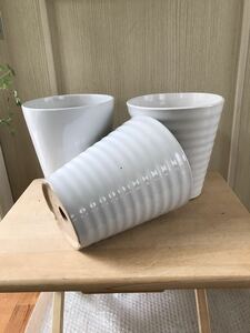 [ middle pot ] plant pot white pot ceramics pot Shigaraki together 3 point 0423-f nationwide free shipping!