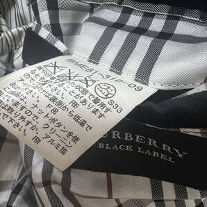 【L】美品 バーバリーブラックレーベル ベロアテーラードジャケット ノバチェック ステッチ ロゴボタン ホースロゴ BURBERRYの画像8